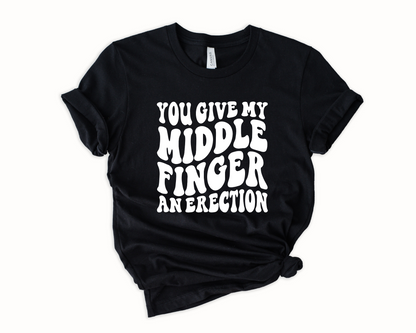 Wholesale My Middle Finger Graphic Tee - Fuchsia Tee