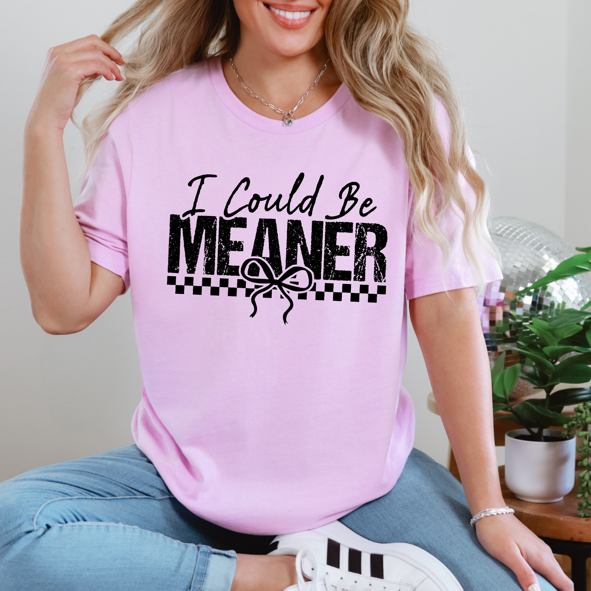 Wholesale I Could Be Meaner Graphic Tee - Lilac Tee