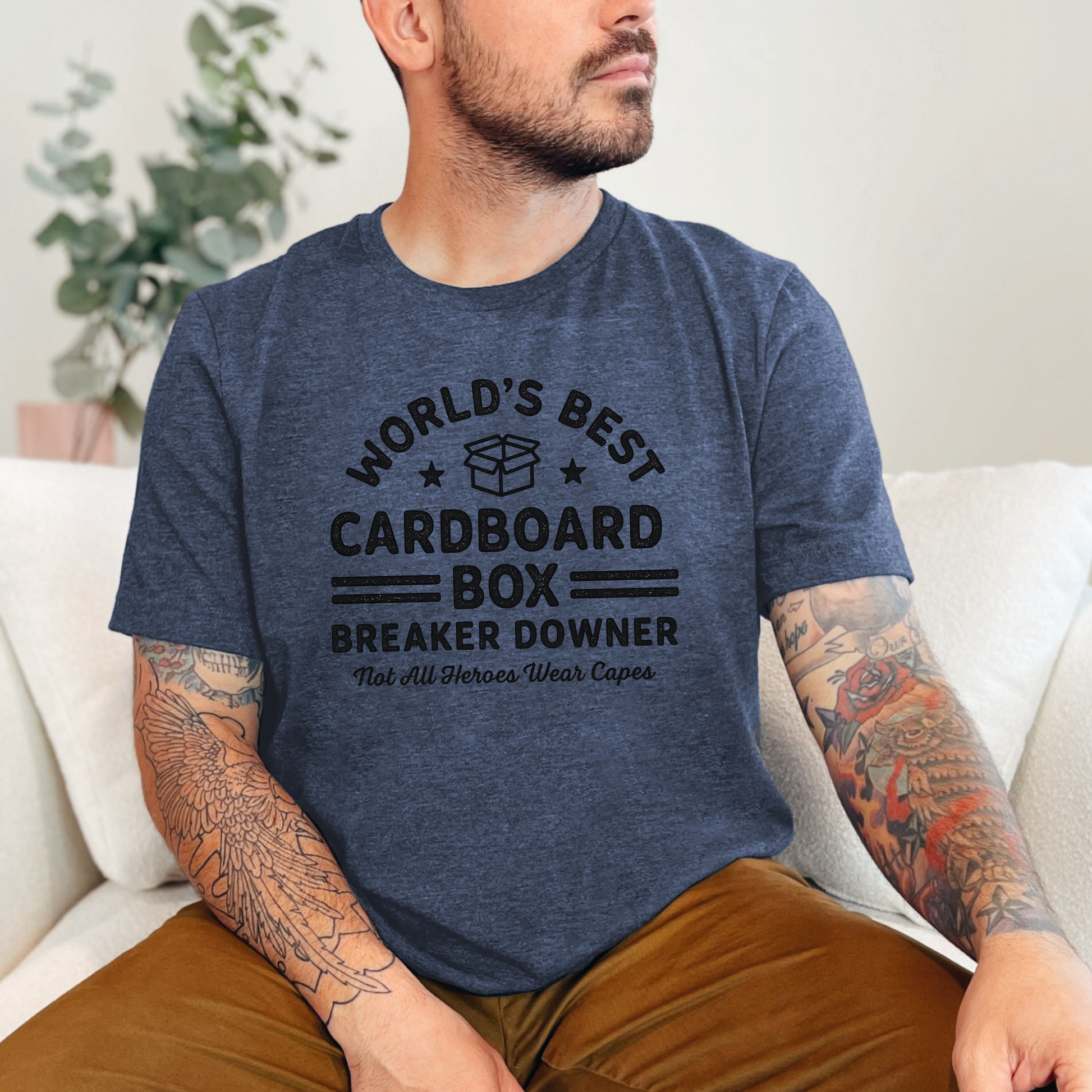 Wholesale Box Breaker Downer Graphic Tee - Heather Navy Tee