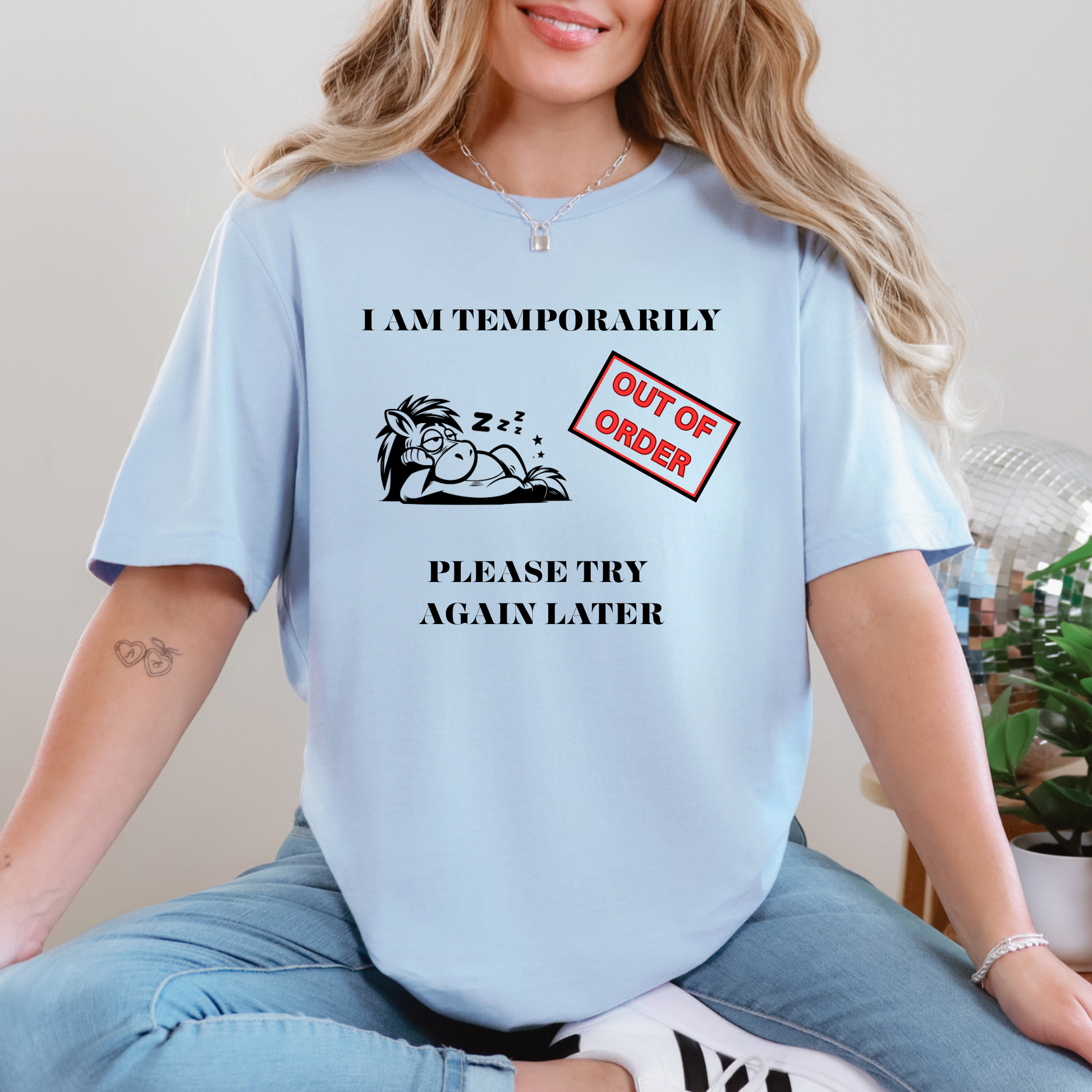 Wholesale Out of Order Graphic Tee - Baby Blue Tee