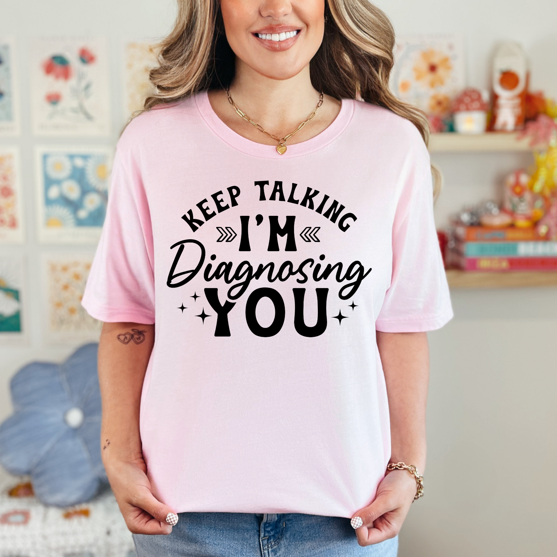 Wholesale I'm Diagnosing You Graphic Tee - Pink Tee