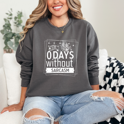 Wholesale Without Sarcasm Floral Sweatshirt - Charcoal Sweatshirt