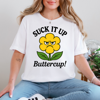 Wholesale Suck It Up Buttercup Graphic Tee - White Tee