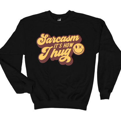 Wholesale How I Hug Graphic Tee - Black Sweatshirt