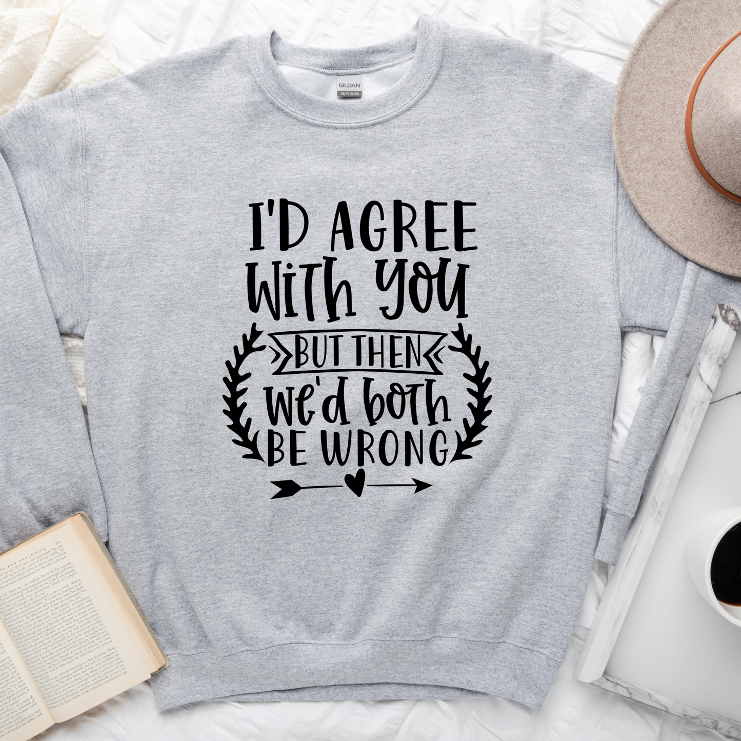 Wholesale We'd both be wrong - Heather Grey Sweatshirt