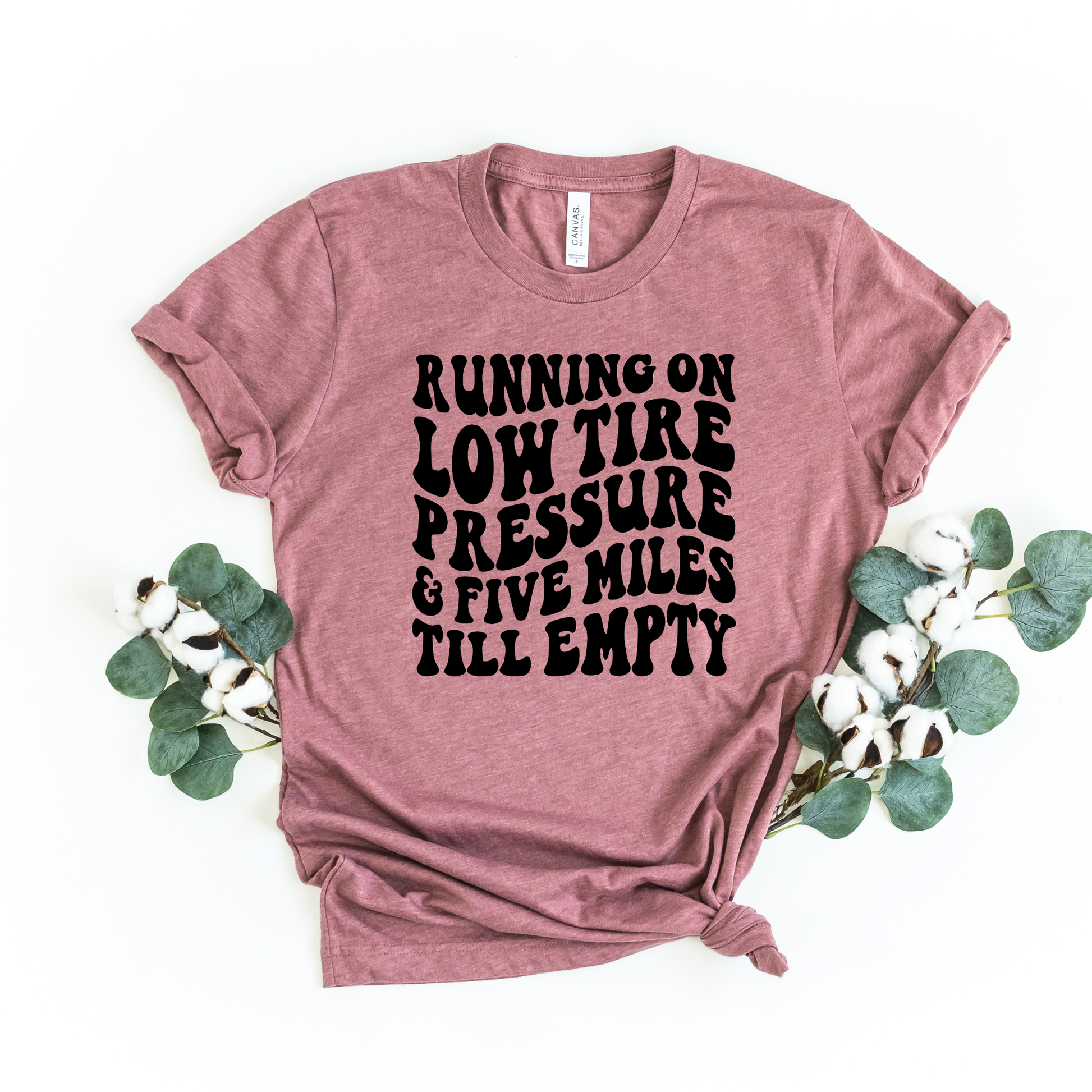 Wholesale Five miles till empty Graphic Tee - Heather Mauve Tee