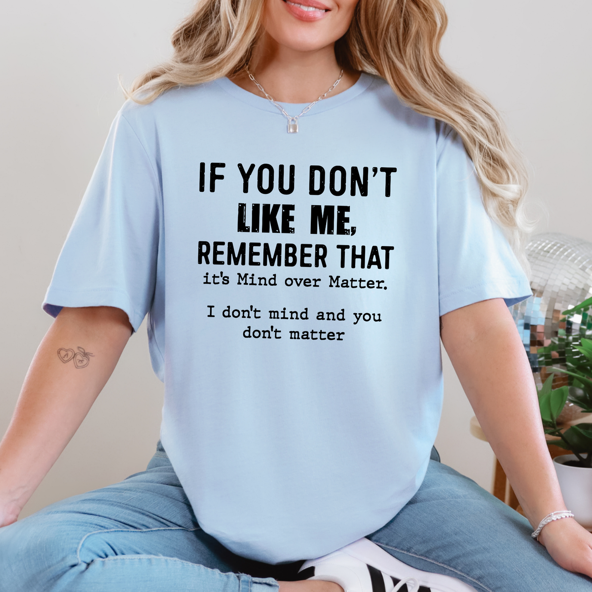 Wholesale Mind Over Matter Graphic Tee - Baby Blue