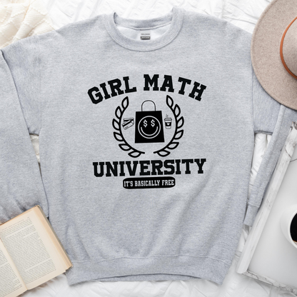 Wholesale Girl Math University - Heather Grey Sweatshirt