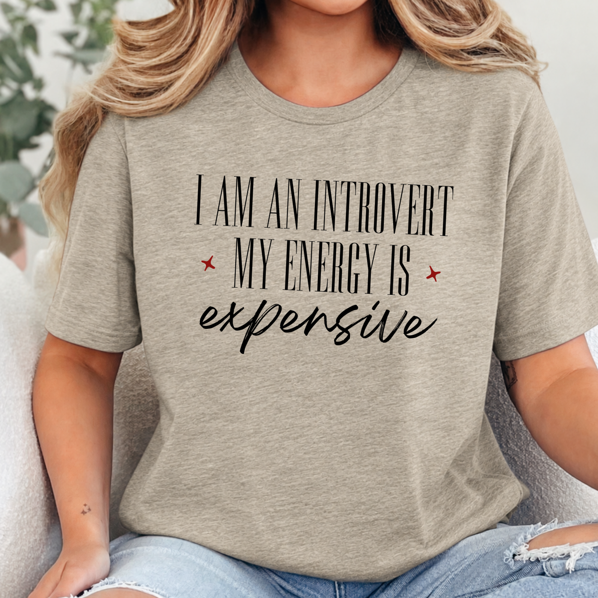 Wholesale Energy is Expensive Graphic Tee - Heather Tan