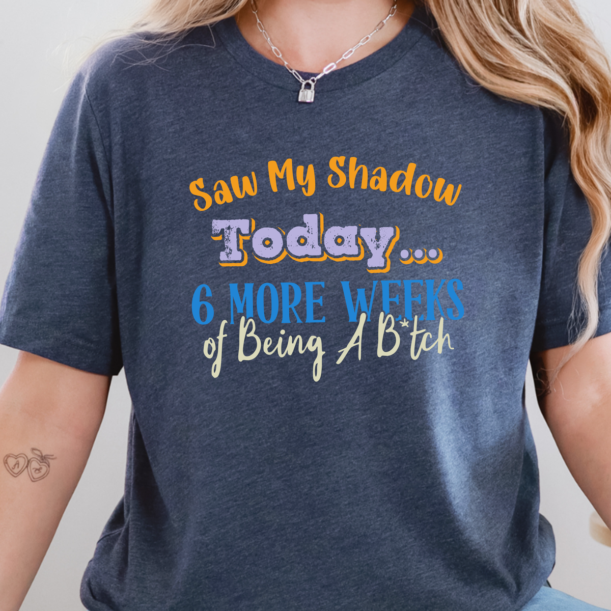 Wholesale Saw My Shadow Graphic Tee - Heather Navy