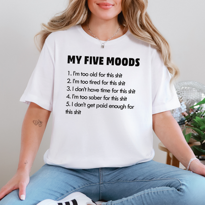 Wholesale My Five Moods Graphic Tee - White Tee