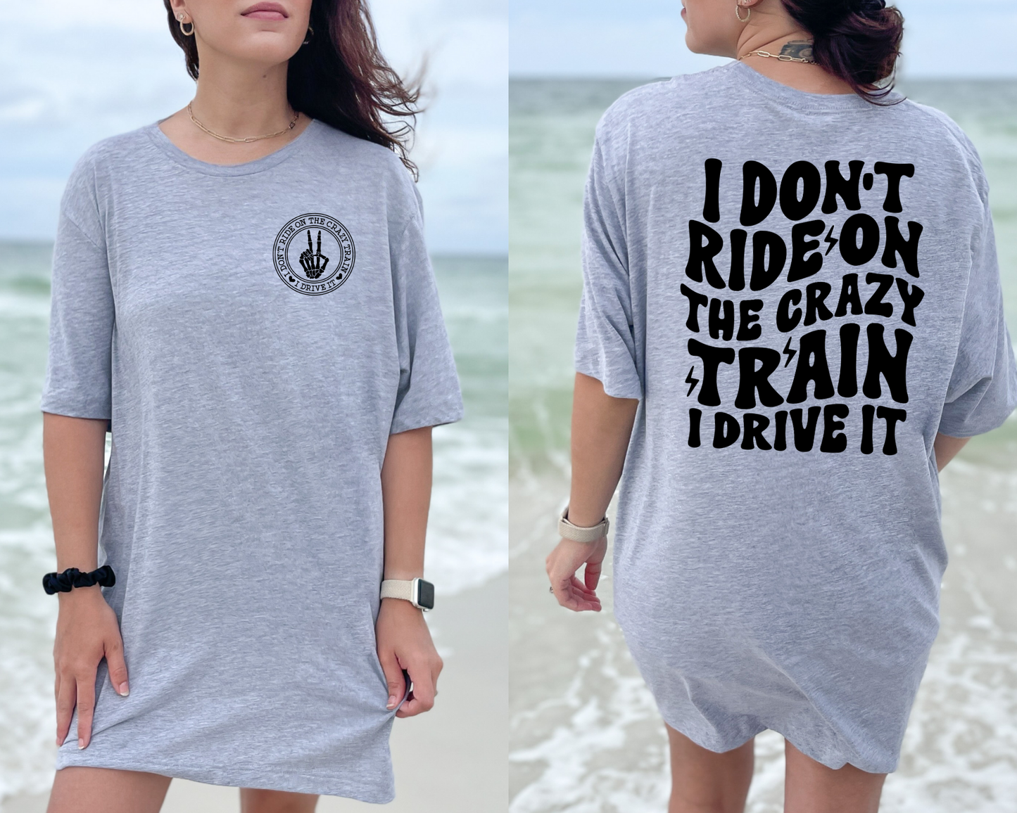 Wholesale Crazy Train Graphic Tee - Mauve Tee