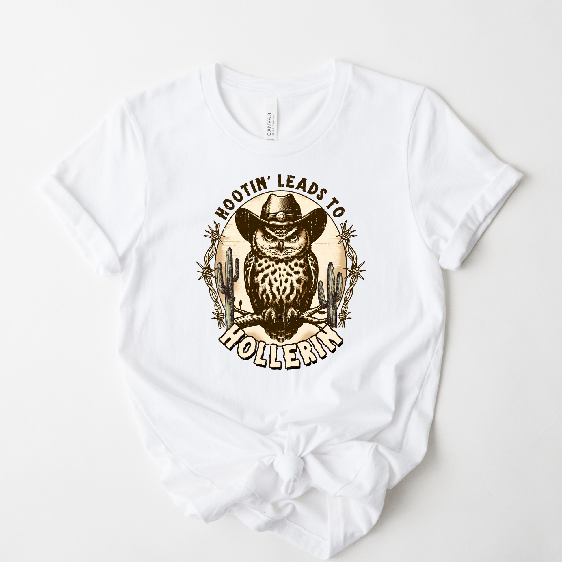 Wholesale Hootin Hollerin Graphic Tee - Heather Dust Tee