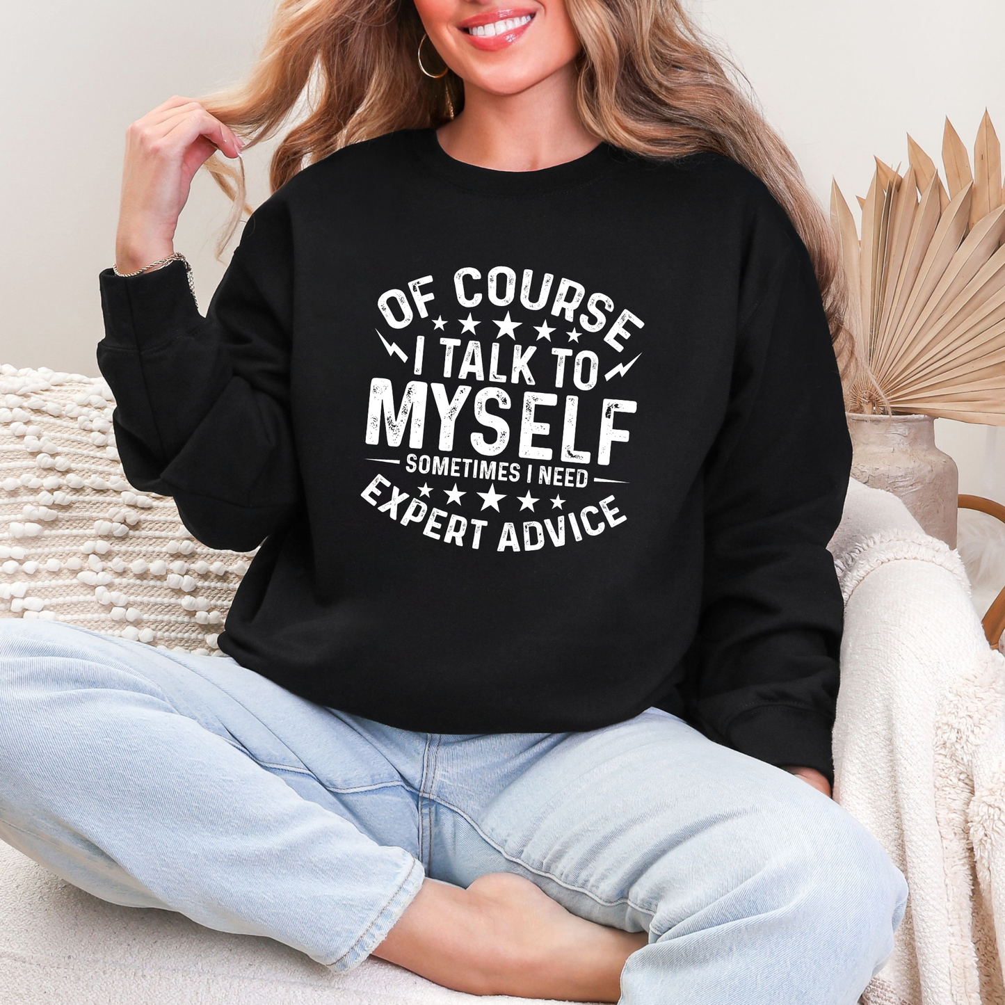 Wholesale Talk To Myself Sweatshirt - Black Sweatshirt