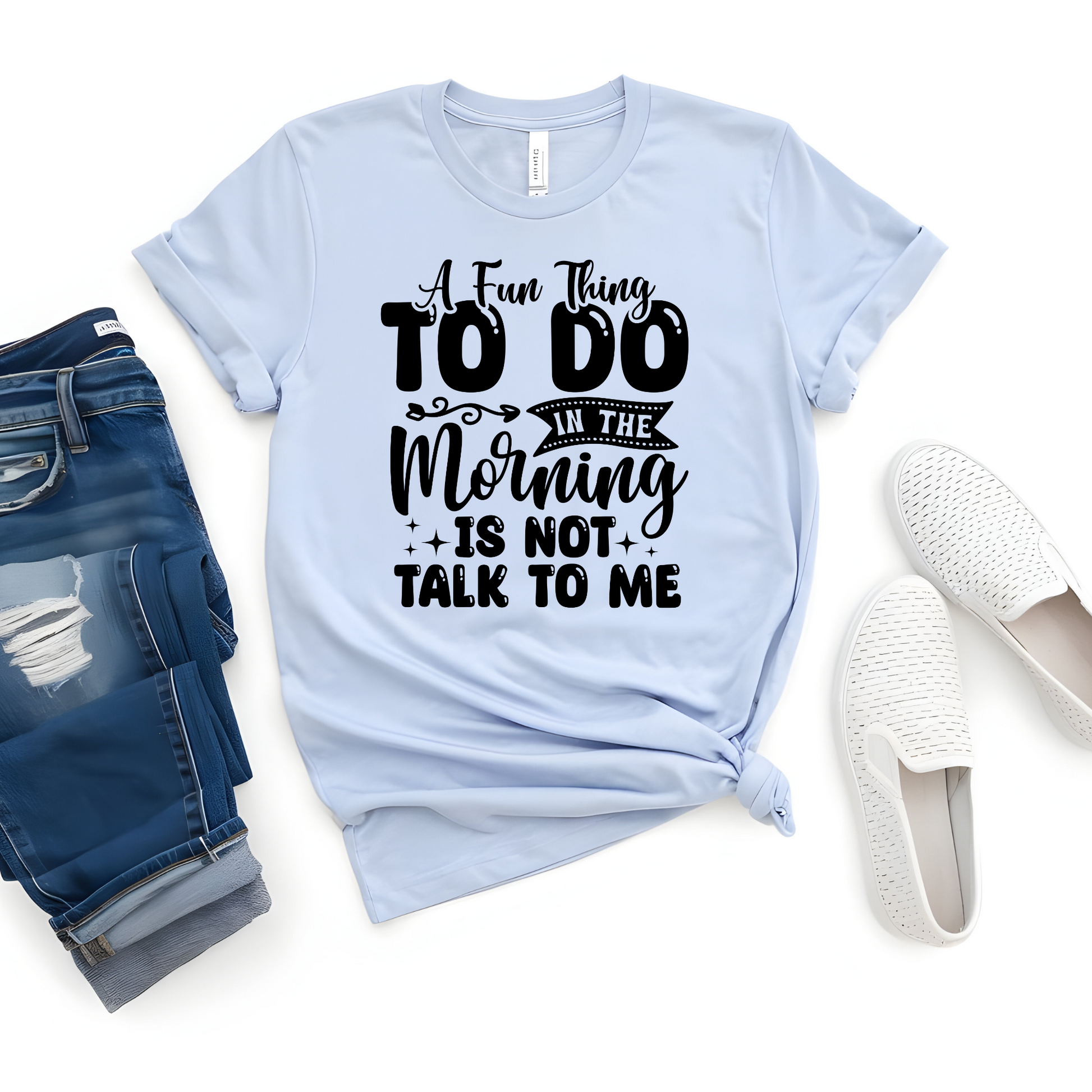 Wholesale Not Talk to Me Graphic Tee - Light Blue Tee