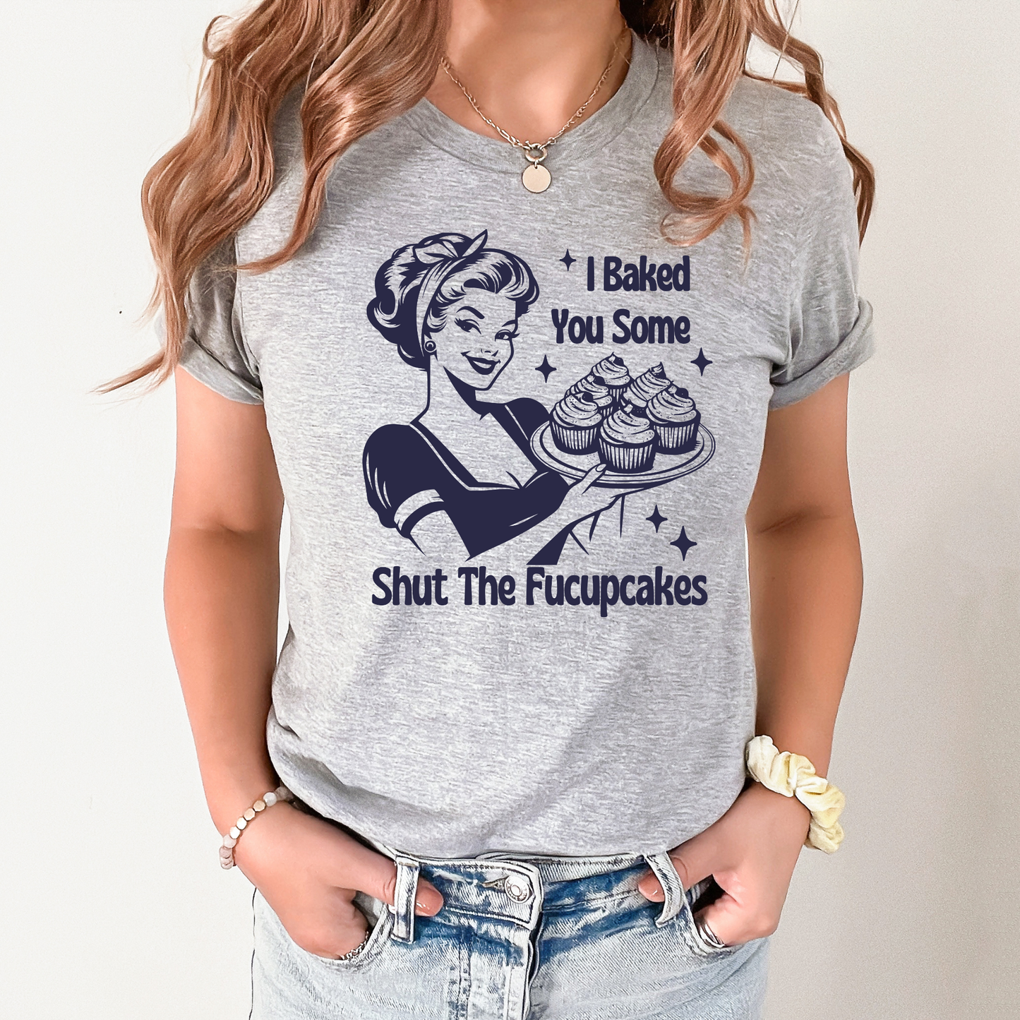 Wholesale I Baked you some Graphic Tee - Grey Tee