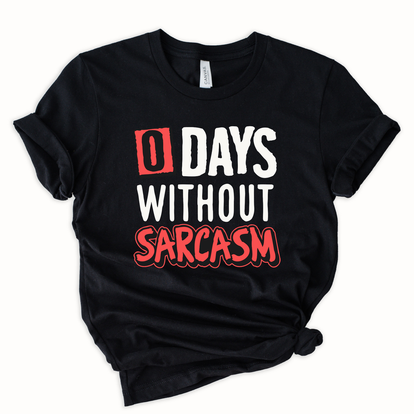 Wholesale 0 days without sarcasm Graphic Tee - Heather Charcoal Sweatshirt