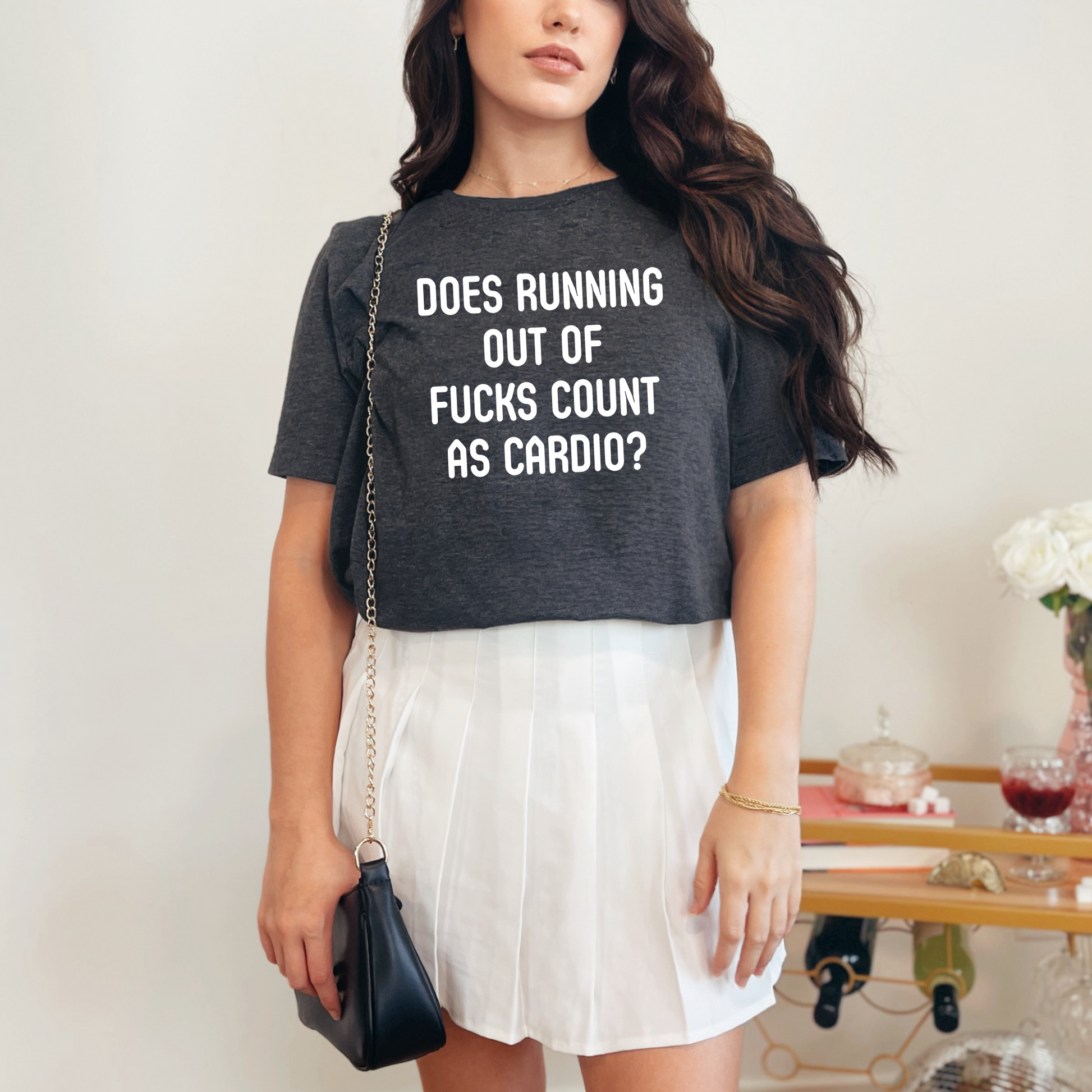 Wholesale Running out Graphic Tee - Heather Charcoal Tee