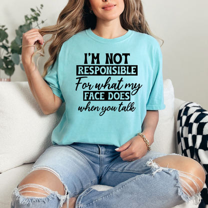 Wholesale What My Face Does Graphic Tee - CC Chalky Mint