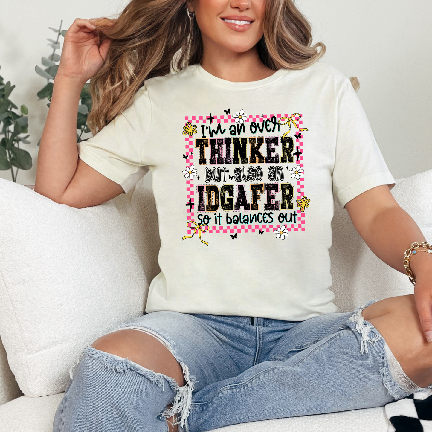 Wholesale Over Thinker Graphic Tee - Natural Tee