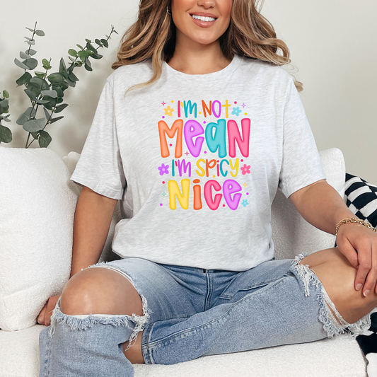 Wholesale I'm Not Mean Graphic Tee - Ash Tee
