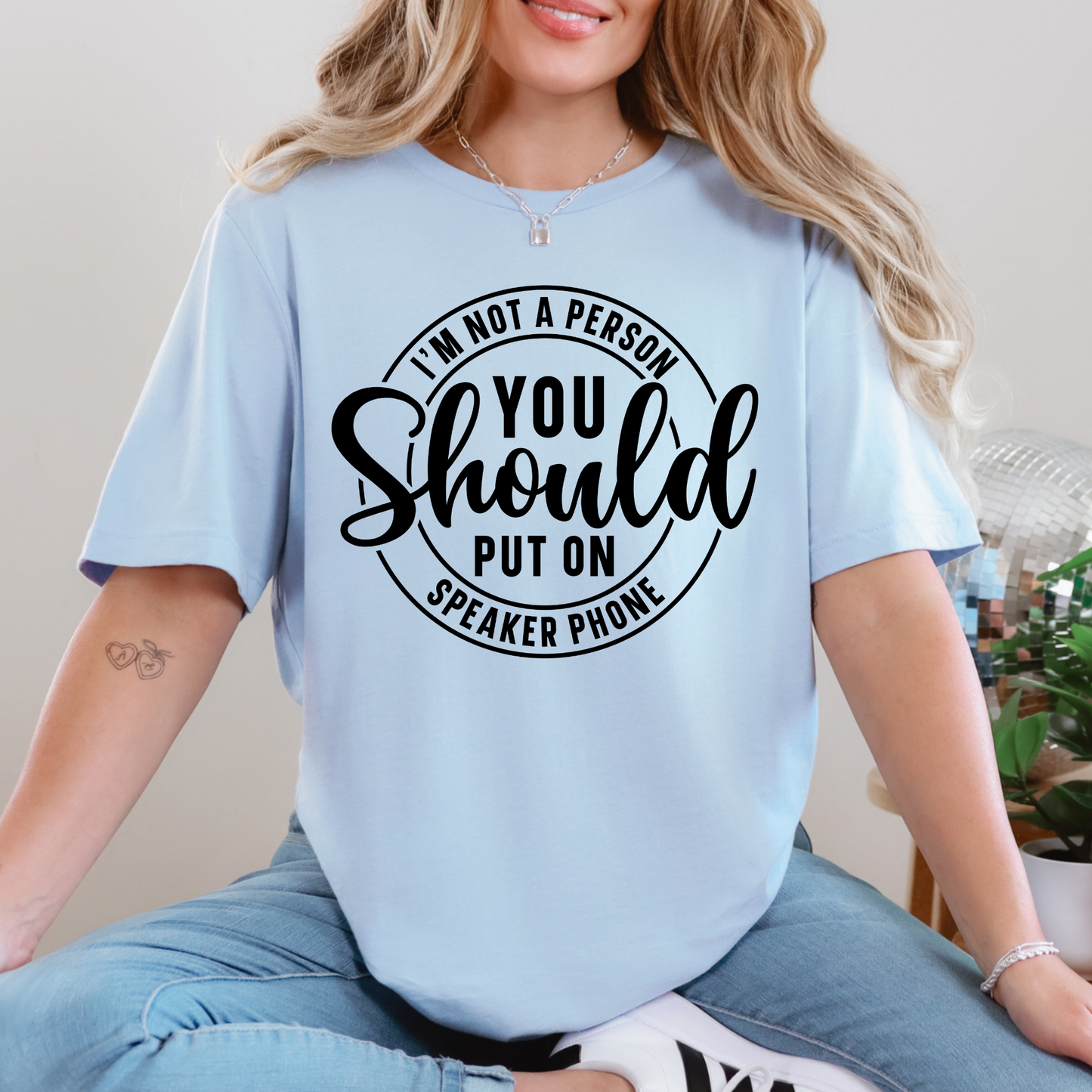 Wholesale I'm not the Person Graphic Tee - Ash Tee