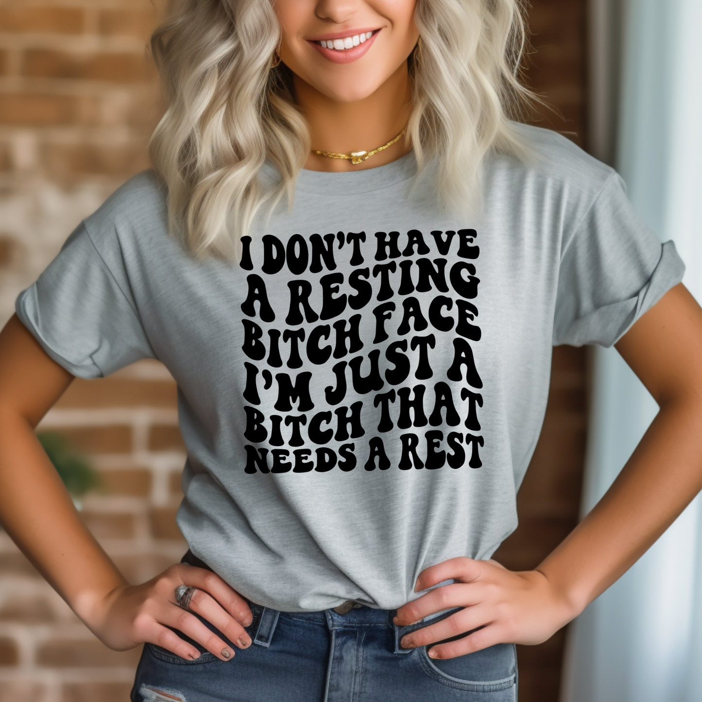 Wholesale I don't have RBF Graphic Tee - Heather Slate Tee