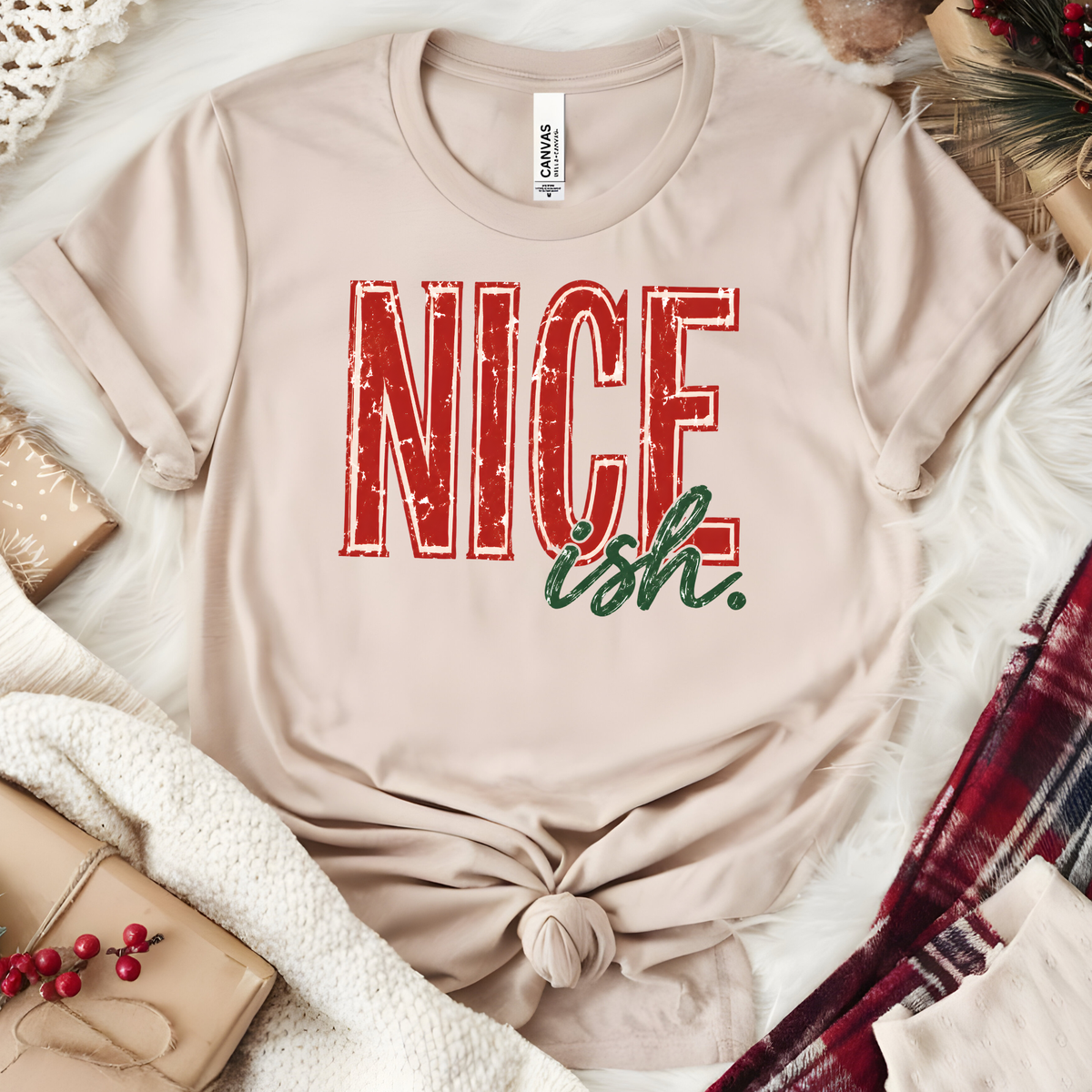 Wholesale Nice'ish Graphic Tee - Heather Dust