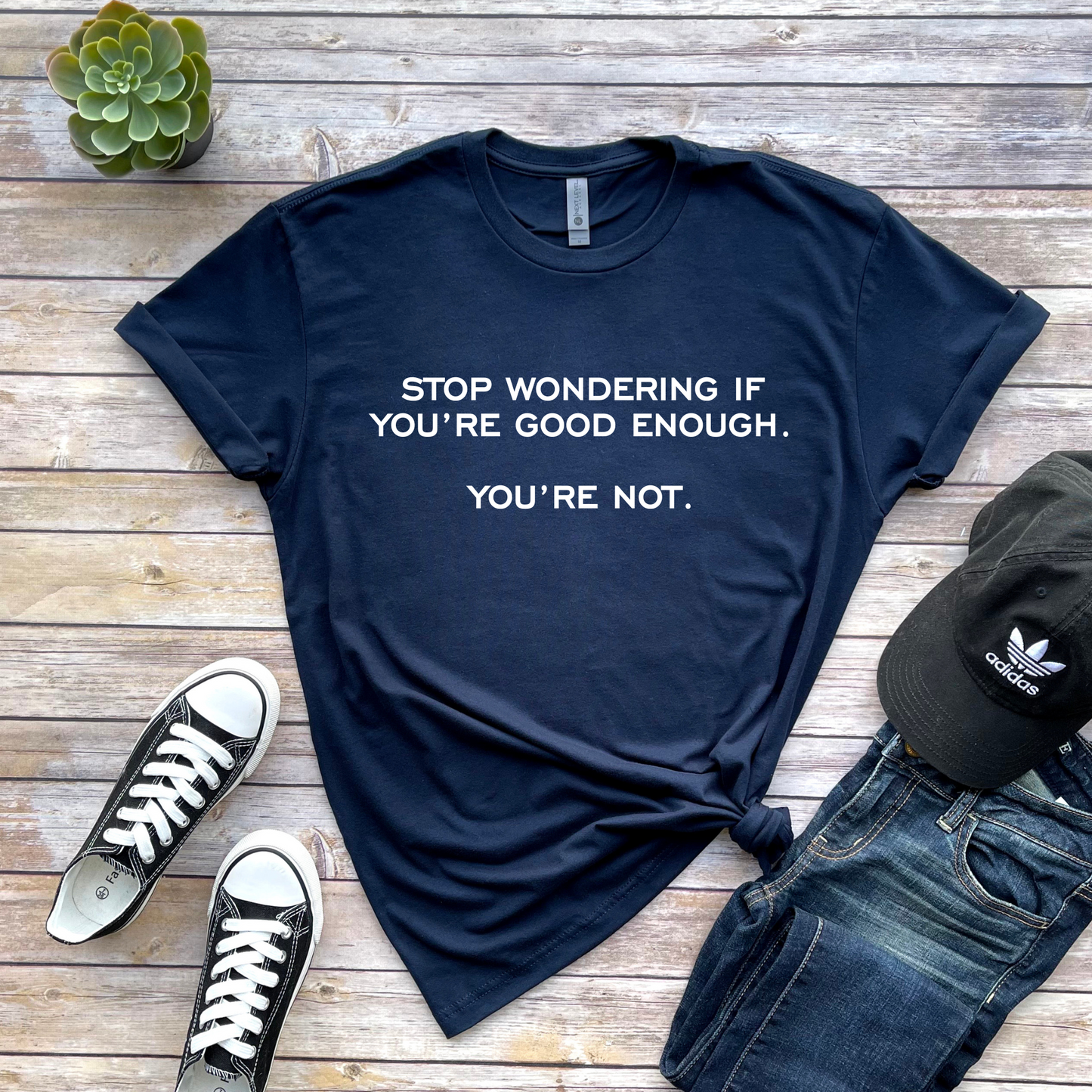 Wholesale Stop Wondering Graphic Tee - Black Tee