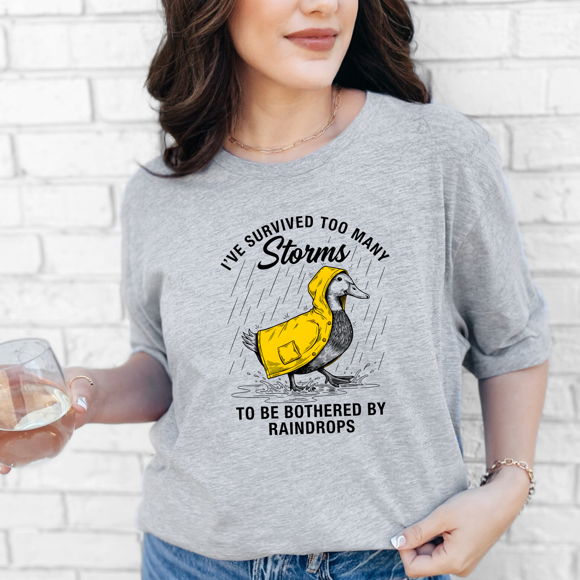 Wholesale Too Many Storms Graphic Tee - Grey Tee