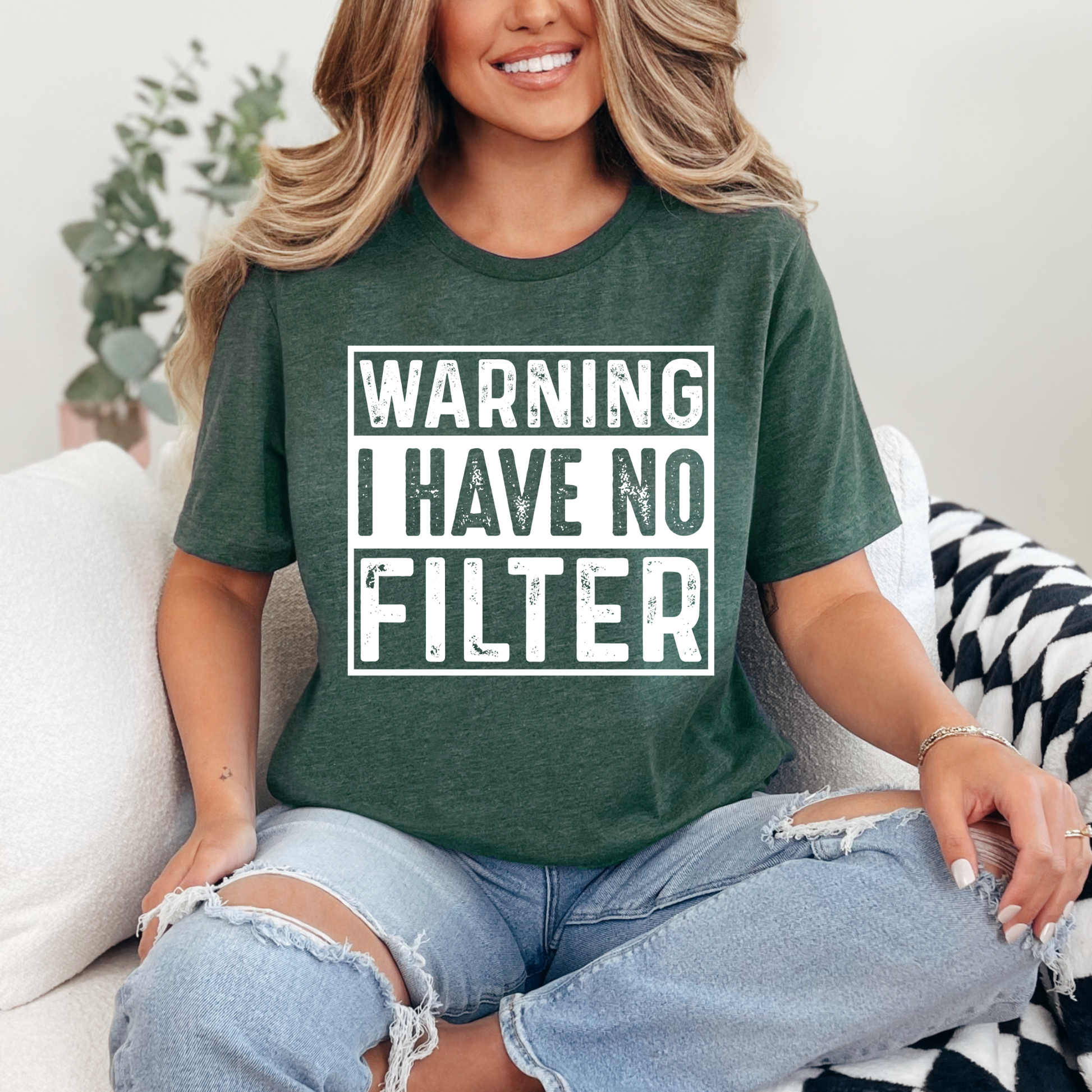 Wholesale No Filter Graphic Tee - Heather Forest Tee