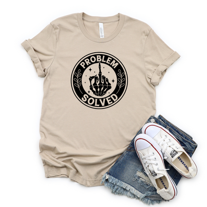 Wholesale Problem Solved Graphic Tee - Tan Tee