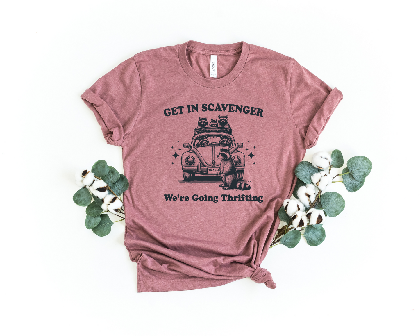 Wholesale Get in scavenger Graphic Tee - Heather Mauve Tee