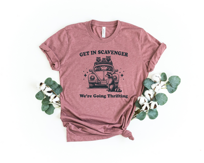 Wholesale Get in scavenger Graphic Tee - Heather Mauve Tee