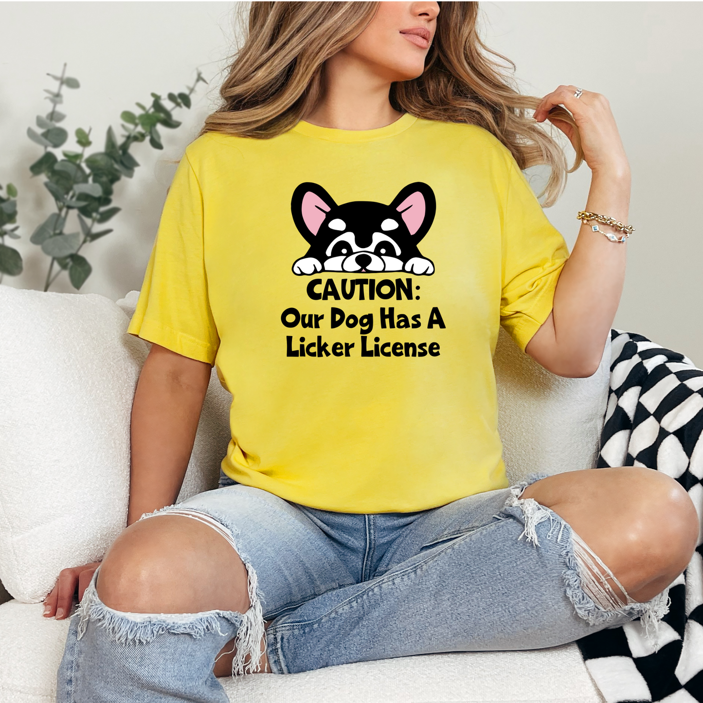 Wholesale Licker License Graphic Tee - Heather Yellow Gold Tee