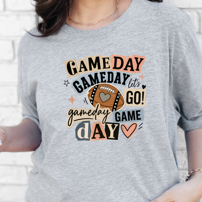 Wholesale Retro Game Day Graphic Tee - Grey