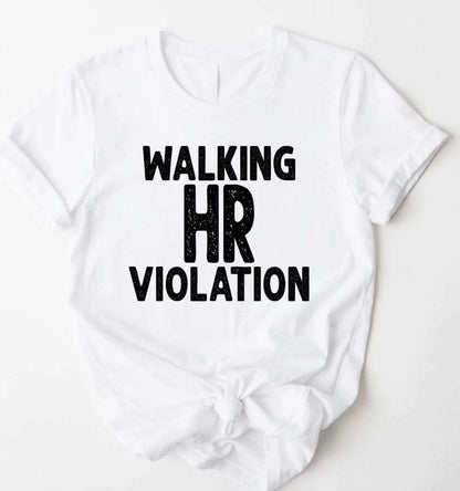 Wholesale Walking HR Violation Graphic Tee - White