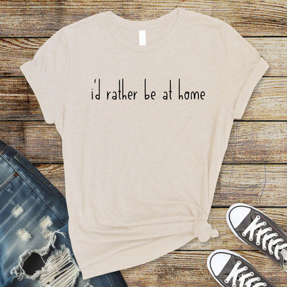 Wholesale I'd rather be at home Graphic Tee - Heather Dust Tee