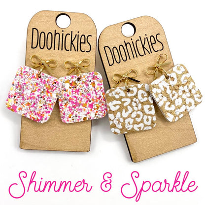 2" Shimmer & Sparkle Present Dangles - Birthday Earrings