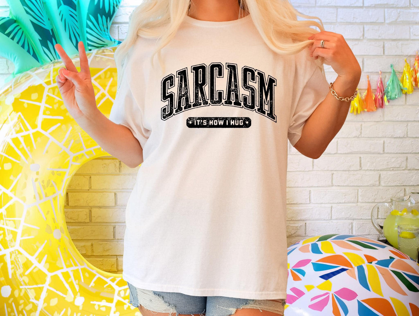 Wholesale It's how I hug Graphic Tee - Gildan White