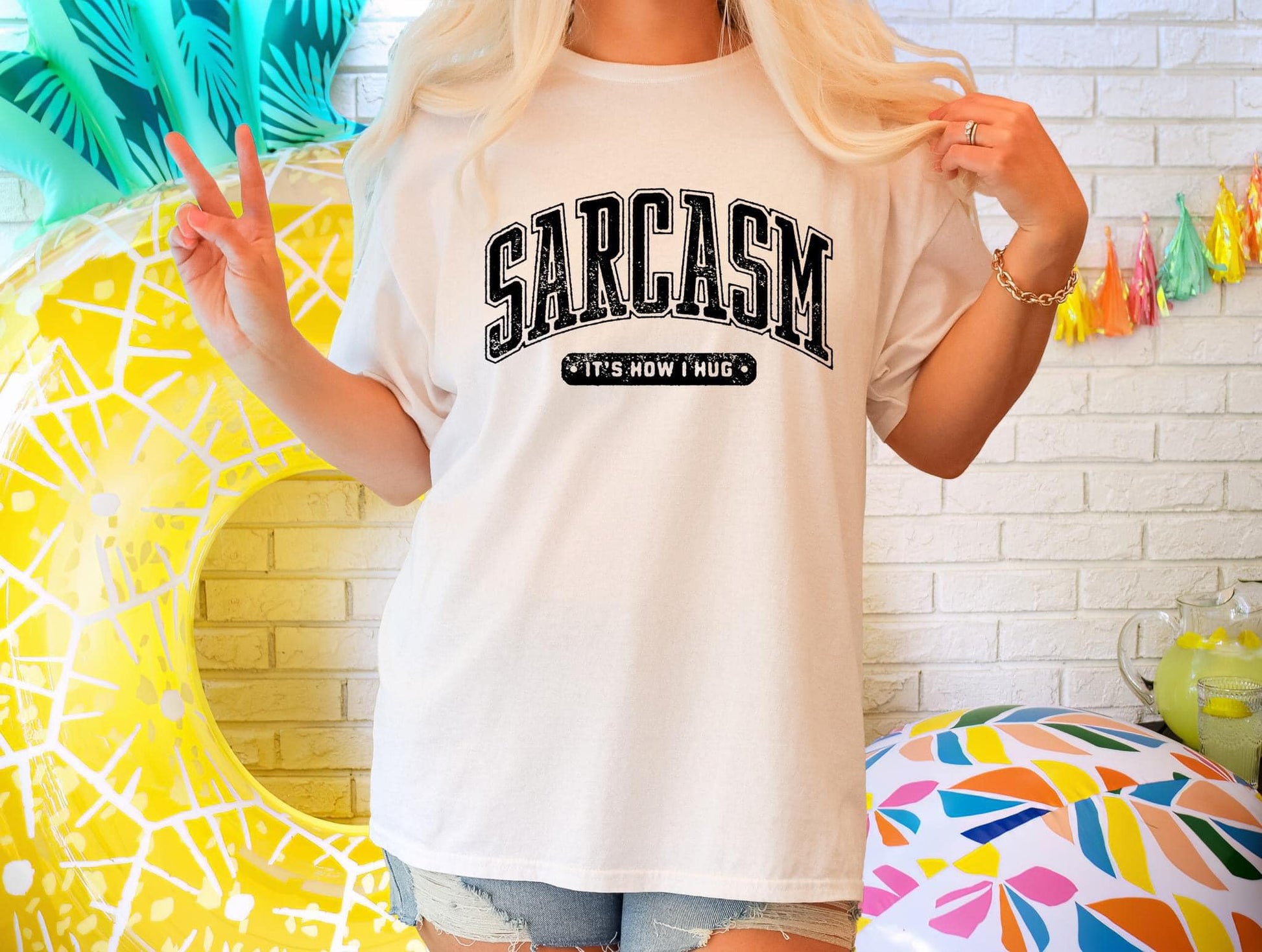 Wholesale It's how I hug Graphic Tee - Gildan White