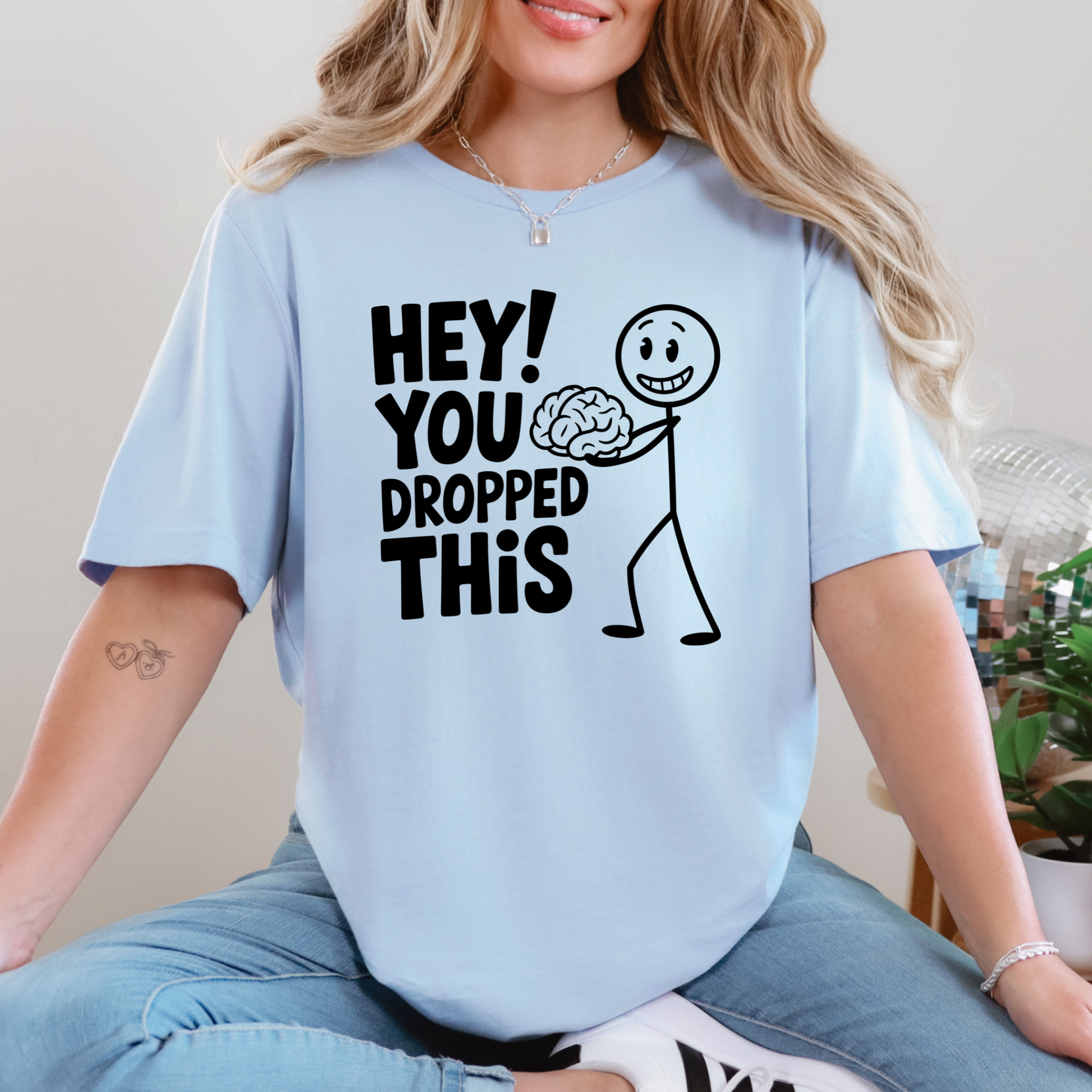 Wholesale You Dropped This Graphic Tee - Baby Blue Tee