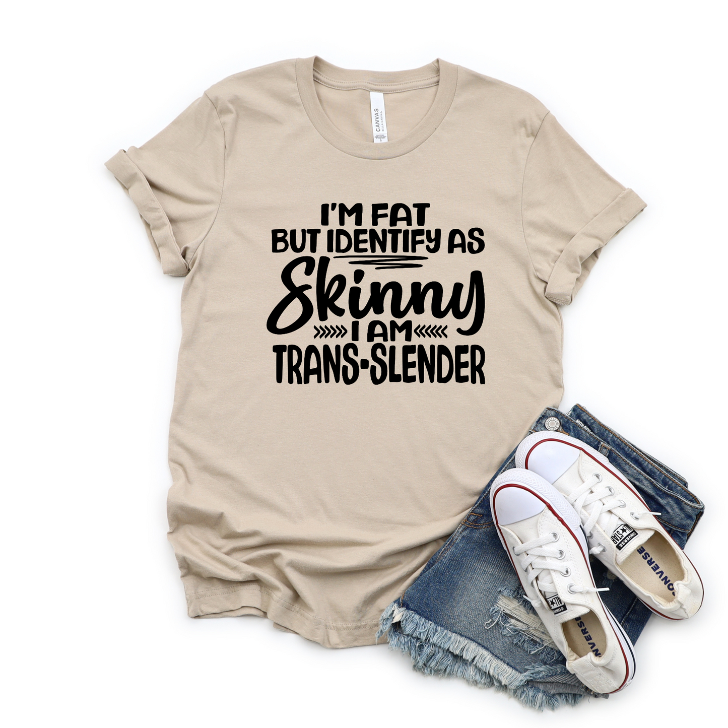 Wholesale Identify as skinny Graphic Tee - Tan Tee