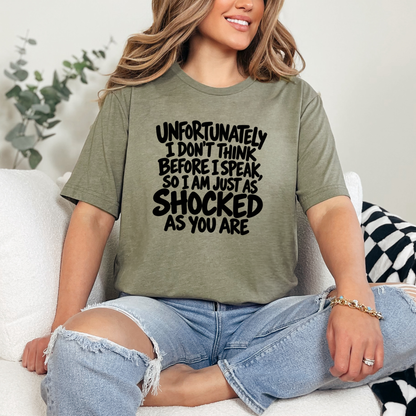 Wholesale Shocked As You Are Graphic Tee - Heather Olive