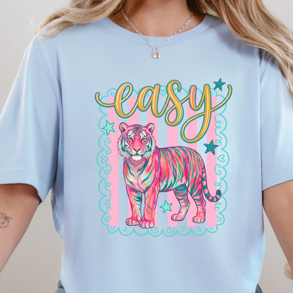 Wholesale Easy Tiger Graphic Tee - Baby Blue Tee