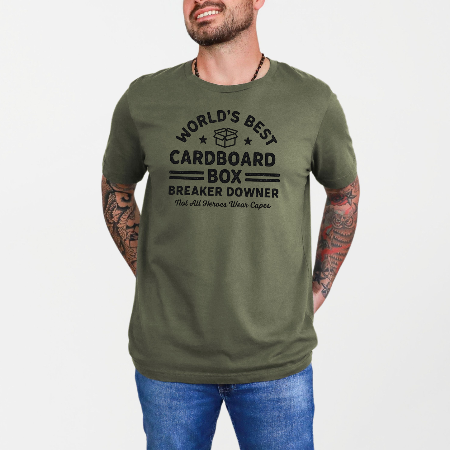 Wholesale Box Breaker Downer Graphic Tee - Army Tee