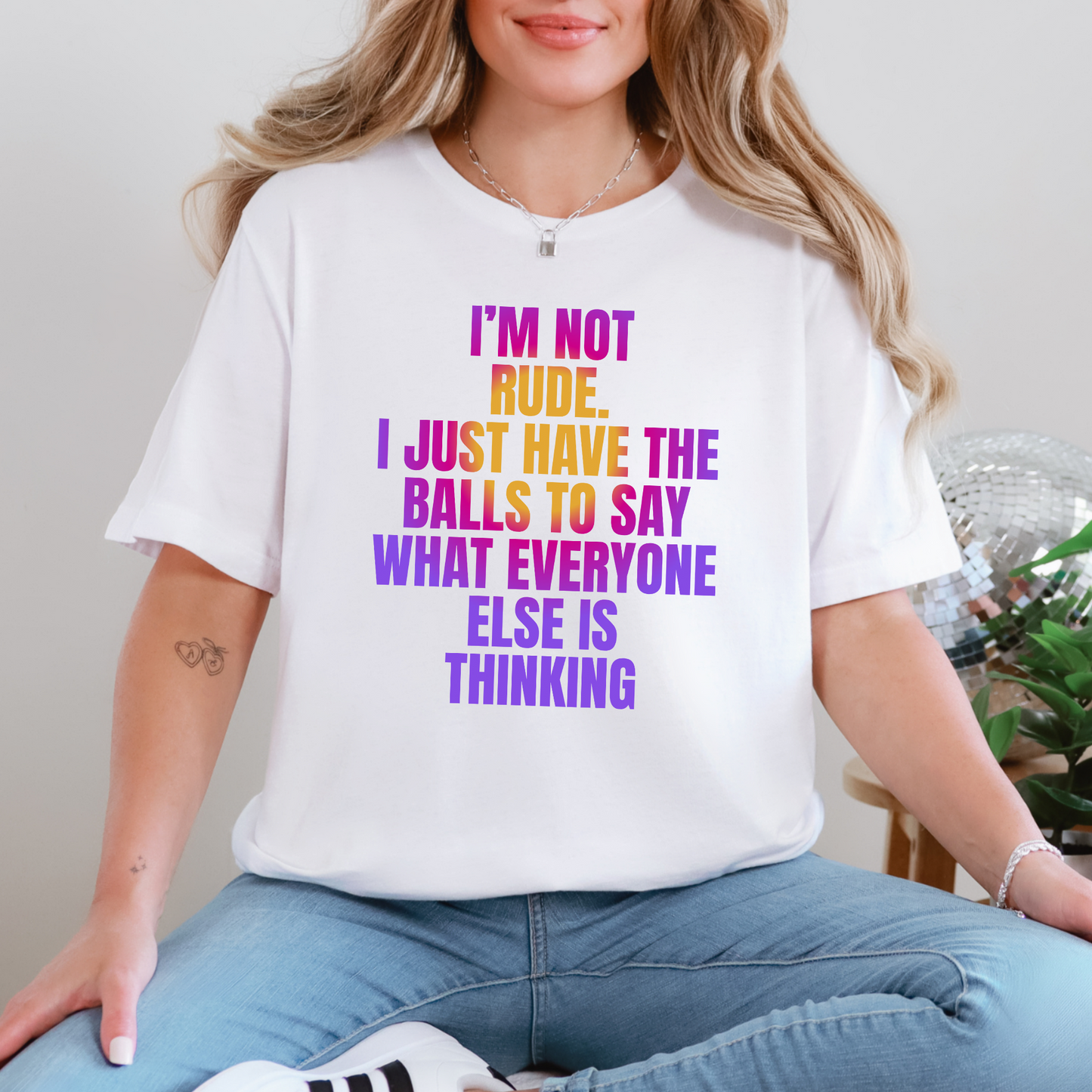 Wholesale Not Rude Graphic Tee - White Tee