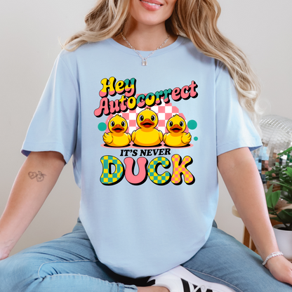 Wholesale Hey Autocorrect Graphic Tee - Baby Blue Tee