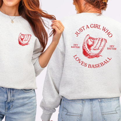 Wholesale Just a Girl Who Loves Baseball Graphic Tee - Ash Sweatshirt