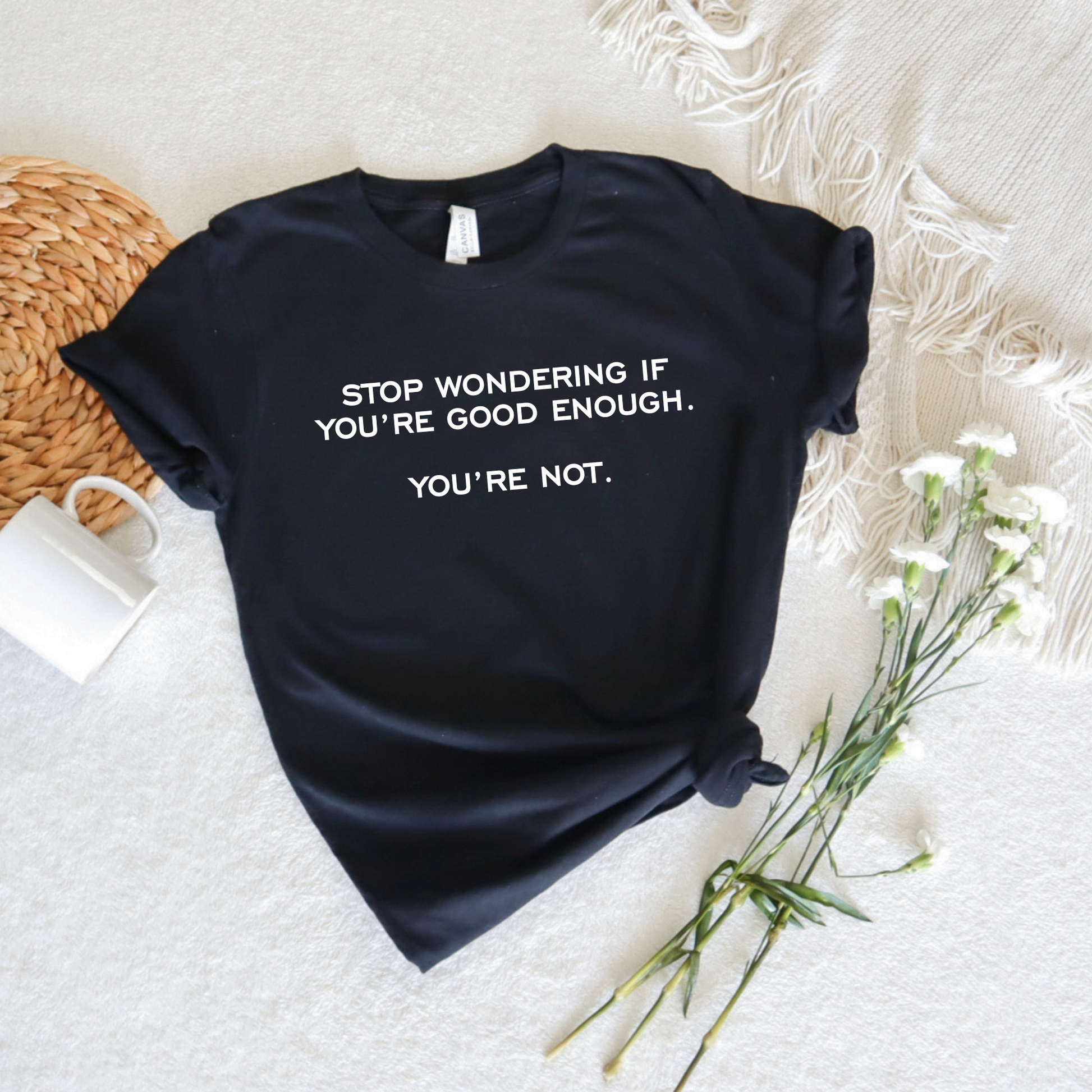 Wholesale Stop Wondering Graphic Tee - Navy Tee